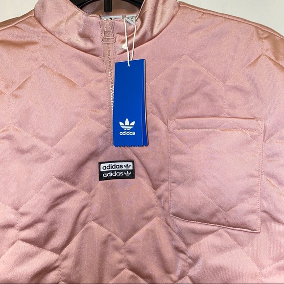 Women’s Adidas Quilted Half Zip Up Cropped Sweater - Picture 5 of 8